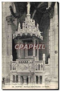 Postcard Old Nantes Basilica of St. Nicolas The pulpit