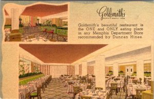 Memphis, TN Tennessee  GOLDSMITH'S DEPARTMENT STORE RESTAURANT~Men Only Postcard