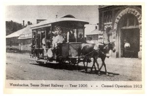 RPPC Postcard Waxahachie Street Railway Co 1906 Horse Train Street Car
