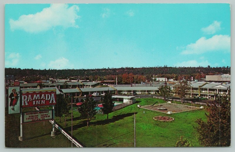 Flagstaff Arizona~Ramada Inn East~Playground~Standard Chrome Postcard