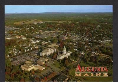 ME Aerial View State Capitol AUGUSTA MAINE POSTCARD PC