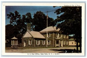 c1930's US Post Office Building Hyde Park New York NY Unposted Postcard