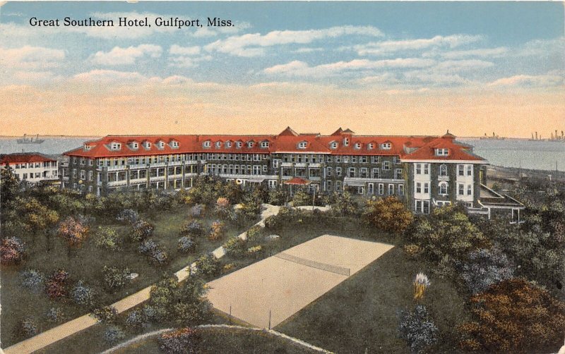 J34/ Gulfport Mississippi Postcard c1910 Great Southern Hotel Building 8