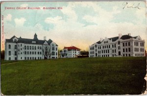 Carroll College Buildings, Waukesha WI c1907 Vintage Postcard R21