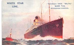 White Star Line, Twin Screw RMS Baltic White Star Line Cunard Ship Unused 