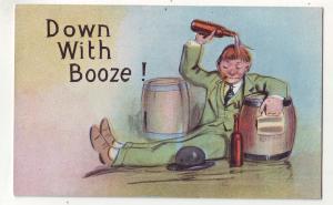 P671 JLs old comic card to much booze, down with booze