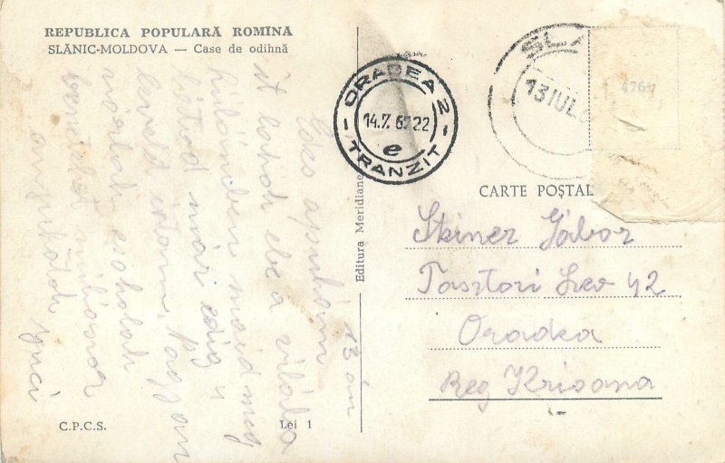 Romania Slanic moldova case de odihna  Postcard