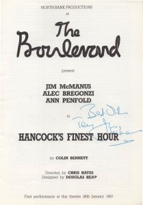 Tony Hancocks Finest Hour Hand Signed Theatre Programme