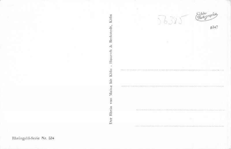 L306 Germany Burg Rheinstein Citadel Steamboats River RPPC vintage postcard