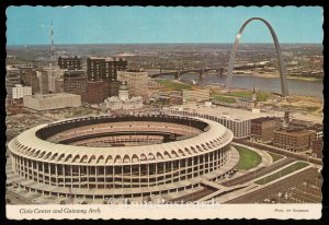 Civic Center and Gateway Arch - Busch Memorial Stadium