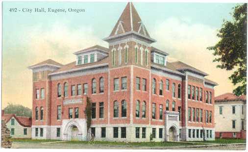 City Hall, Eugene, Oregon, OR , Divided Back