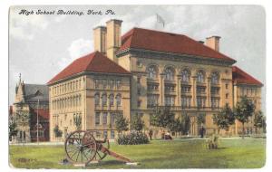 York PA High School Building Cannon Vintage Postcard