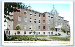 DE SOTO, Missouri MO ~ MOUNT. ST. CLEMENTS COLLEGE c1910s  Postcard