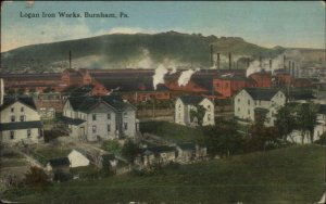 Burnham PA Logan Iron Works c1910 Postcard