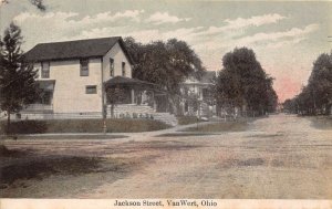 Van Wert Ohio Jackson Street Residences Vintage Postcard U1231