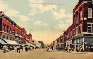West 9th Street Kress 5 & Dime Store Coffeyville Kansas 1910c postcard