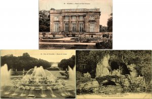 Lot of 3 Versailles France Postcards Petit Trianon Palace Latone Basin Apollo