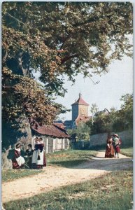 At the old lindon tree Rothenburg Germany Postcard