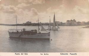 Punta del Esta Uruguay La Bahia Harbor View Real Photo Antique Postcard J66386