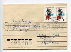412794 LITHUANIA Vilnius to St.Petersburg USSR 1991 year real posted COVER