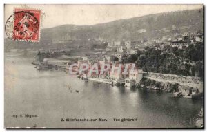 Old Postcard Villefranche sur mer General view