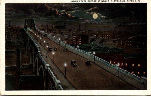 Ohio Clevelamd High Level Bridge At Night Curteich