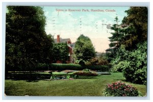 c1910 Scene in Reservoir Park Hamilton Canada Posted Antique Postcard