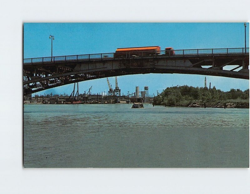 Postcard View of Lorains Bascule type bridge Lorain Ohio USA