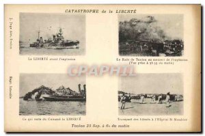 Old Postcard Boat Catastrophe of Freedom