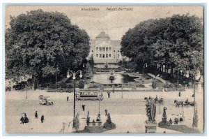 1910 Neues Kurhaus Wiesbaden Germany Trolley Car Antique Posted Postcard