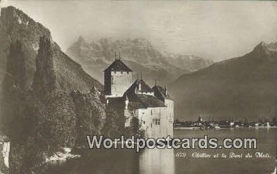 Chillon et la Dent du Midi Swizerland 1929 