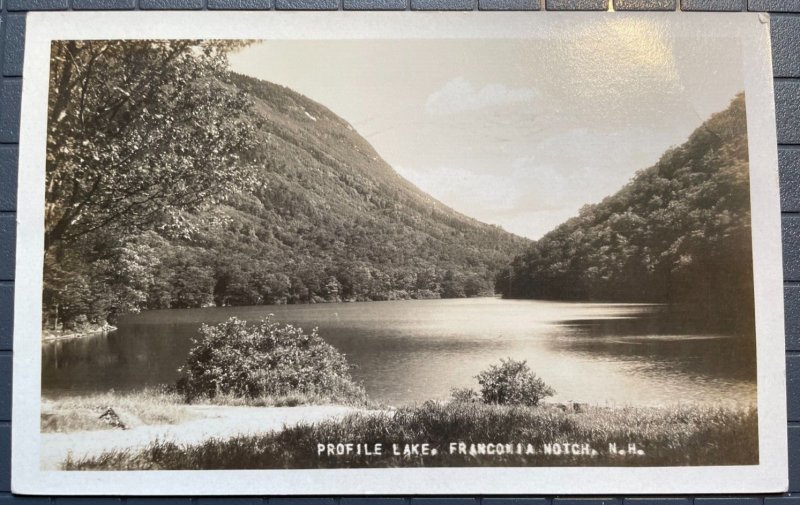Vintage Postcard 1931 Profile Lake Franconia Notch NH *REAL PHOTO*