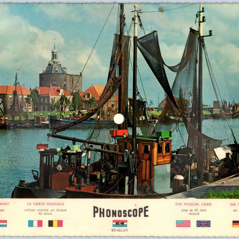 Jumbo c1950s Ago Amsterdam Phonoscope Sophia 45RPM Record Postcard Oversized 1T