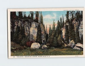 Postcard Hellgate Spearfish Canyon Black Hills South Dakota USA