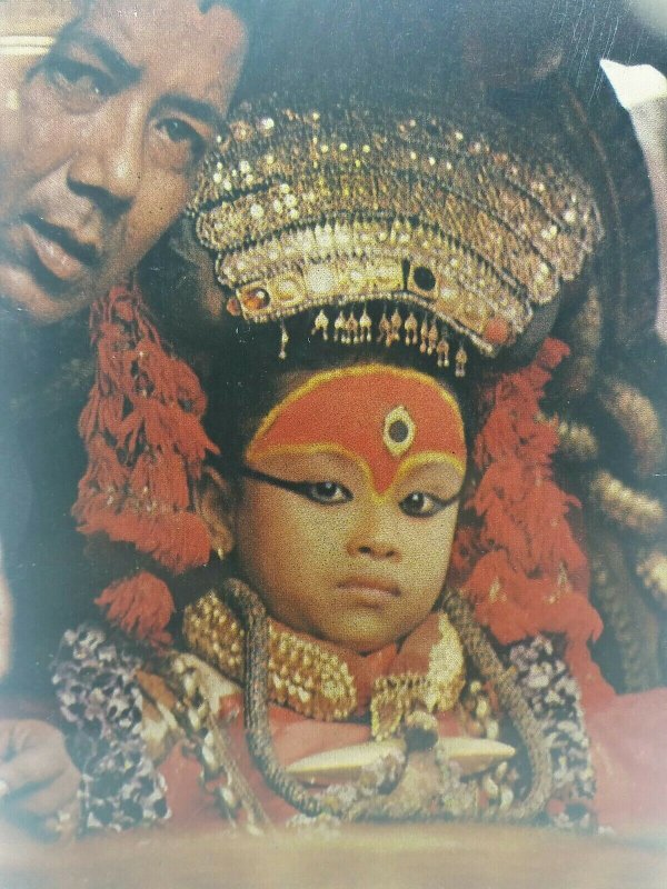 Kumari The Living Goddess Kathmandu Nepal Vintage Postcard 1960s