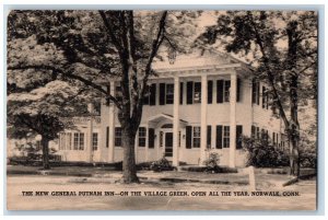 Norwalk Connecticut Postcard New General Putnam Inn Village Green c1940 Vintage