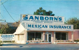 Postcard 1950s Laredo Texas Sanborn Mexican Insurance occupation TX24-2987