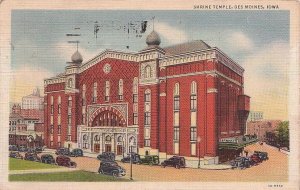 Postcard Shrine Temple Des Moines Iowa