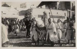 Tetuan El Jalifa Antique Morocco African Military Real Photo Postcard