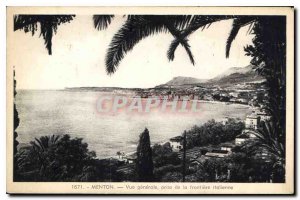 Old Postcard Menton General View from the Italian border