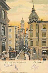 INNSBRUCK TIROL AUSTRIA~SEILERGASSE GEGEN STADTHURM-1904 TINTED PHOTO POSTCARD