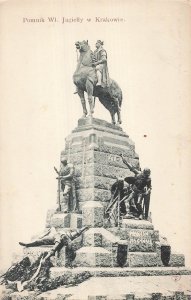 Vintage Krakow Wadysaw Jagieo Monument Postcard Poland 1910