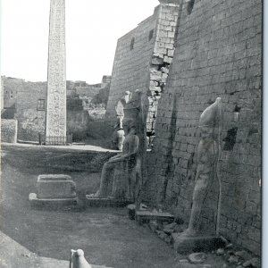 c1900s Luxor, Egypt Obelisk Ramses Pylon Ancient Temple Ruins Hieroglyphs A344