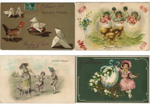 EASTER LOT OF EMBOSSED, ARTIST SIGNED 400 CPA Pre-1930 w. BETTER, PART 4.(L3115)