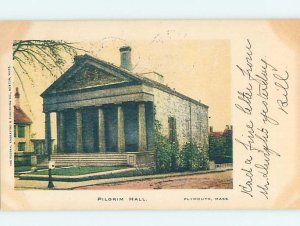 Pre-1907 PILGRIM HALL Plymouth - Near Brockton Massachusetts MA AD2206