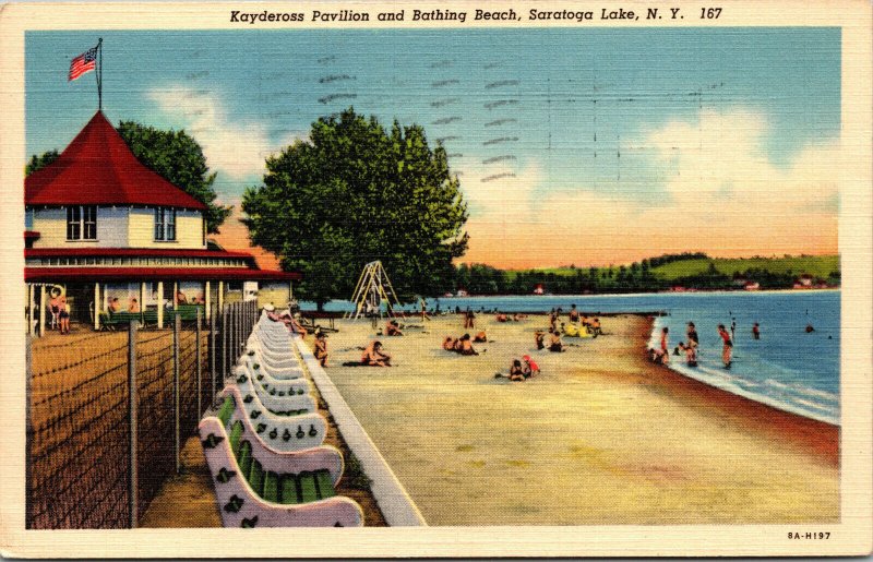 Saratoga Lake, New York Kaydeross Pavilion and Bathing Beach, Playground-A33 