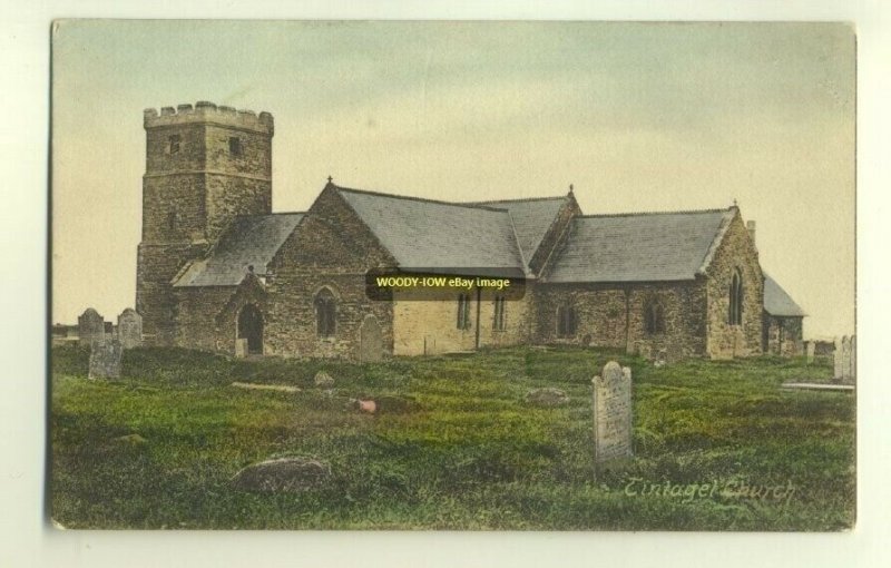 cu1128 - Tintagel Church , Cornwall - postcard