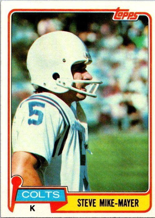 1981 Topps Football Card Steve Mike-Mayer Baltimore Colts sk60182