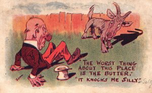 Vintage Postcard 1907 The Worst Thing About This Place Is The Butter Knocks Me