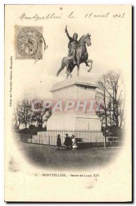 Old Postcard Montpellier Statue of Louis XIV